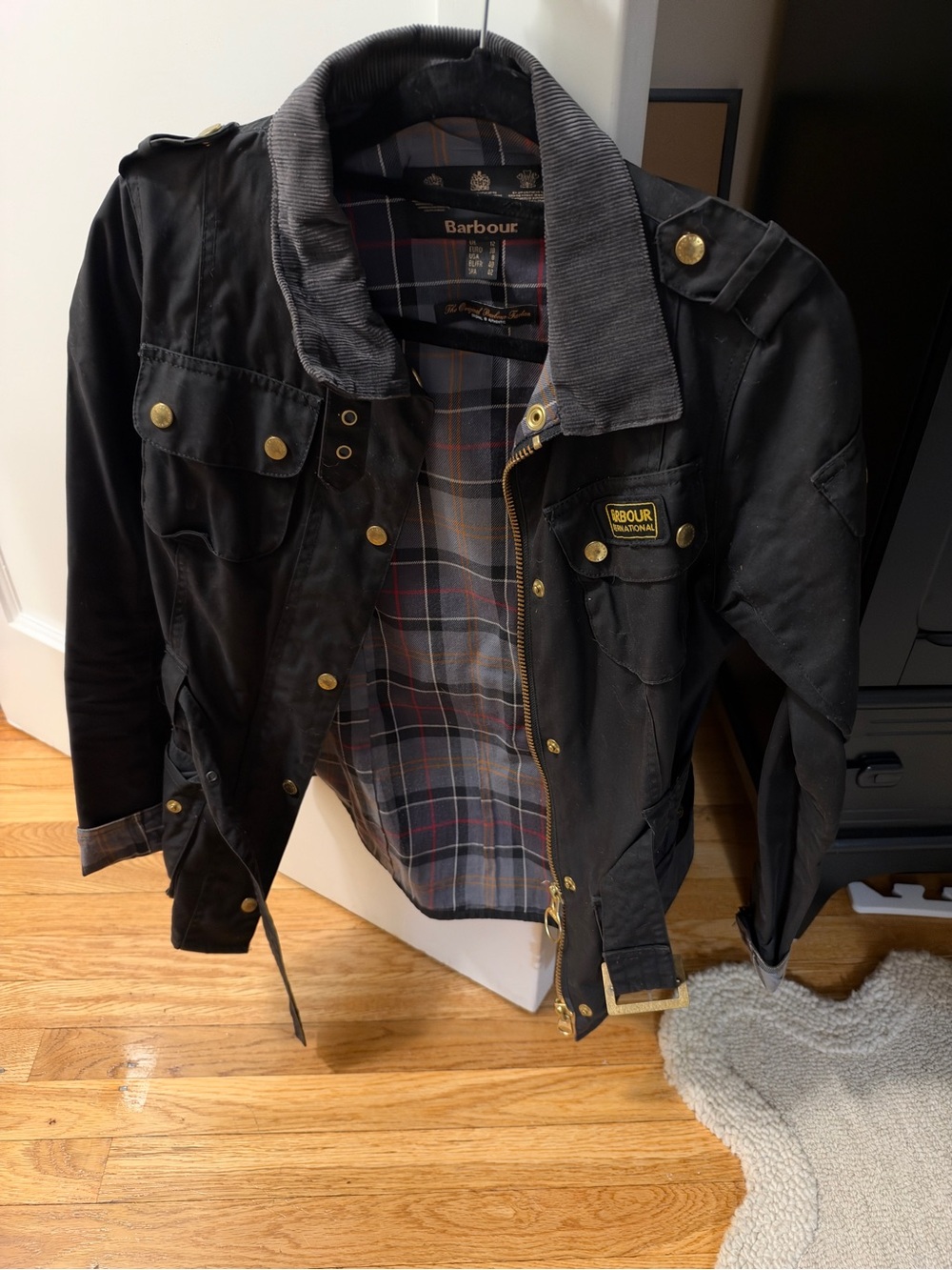Barbour International Belted Waxed Jacket - Picture 3 of 3